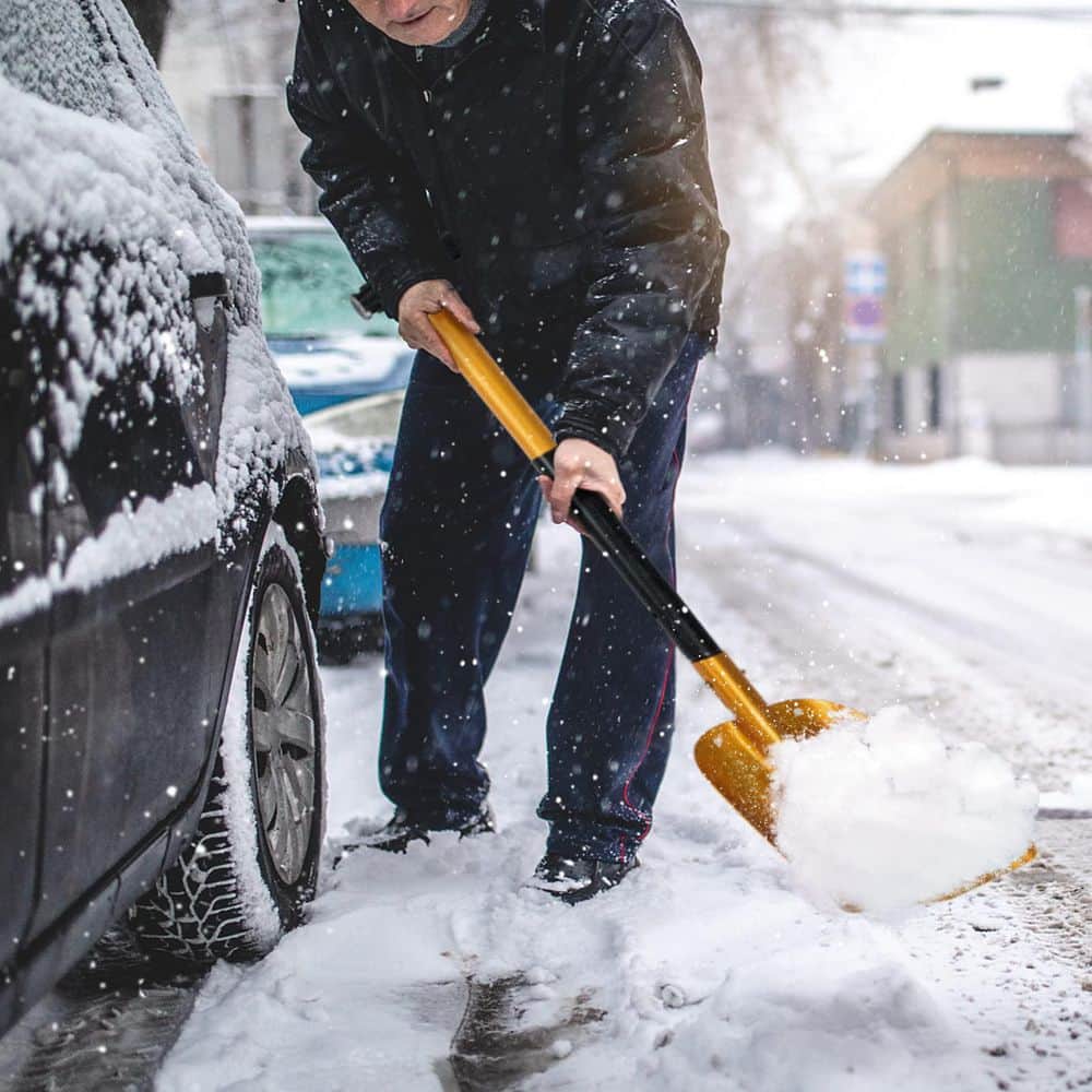 32.5 in. Aluminum Handle Aluminum Snow Shovel with Anti-Skid Handle and Large Blade