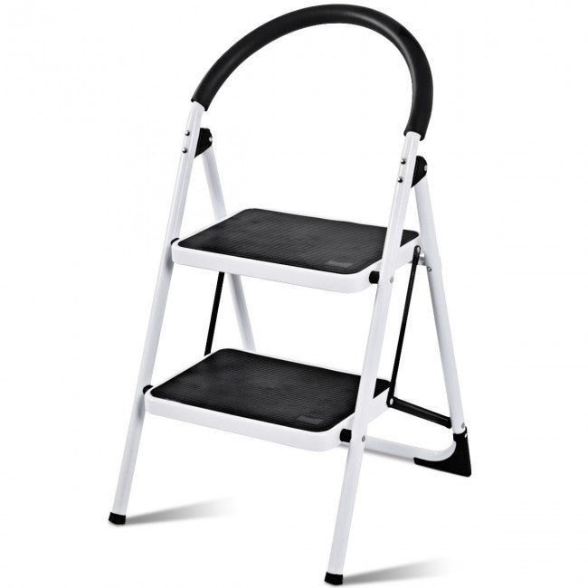 SUGIFT 2.75 Ft Folding Step Stool with Iron Frame & Anti-Slip Pedals for 330lbs Capacity