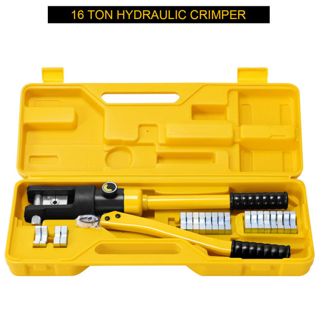 SUGIFT 6 Ton Hydraulic Cable Crimper Tool Set w/11 Dies,Professional Wire Crimper Tool