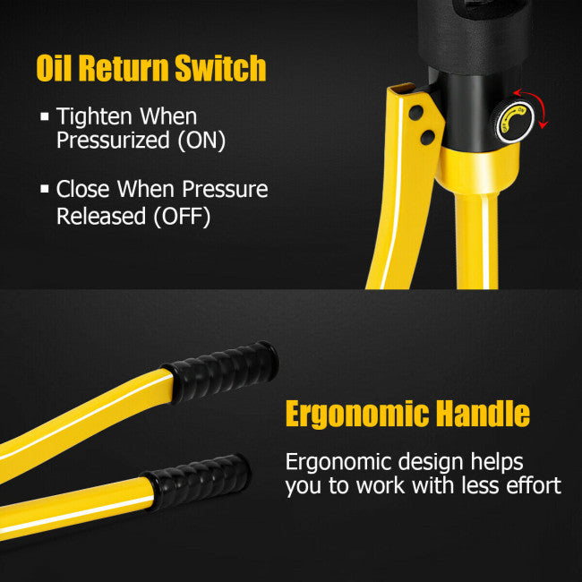 SUGIFT 6 Ton Hydraulic Cable Crimper Tool Set w/11 Dies,Professional Wire Crimper Tool