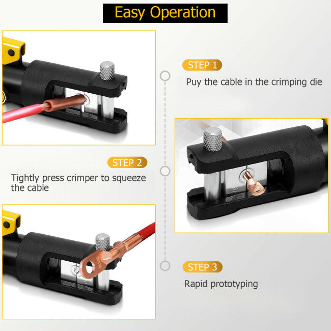 SUGIFT 6 Ton Hydraulic Cable Crimper Tool Set w/11 Dies,Professional Wire Crimper Tool