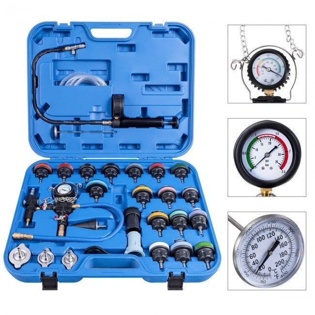 SUGIFT 28 Pcs Pressure Tester Vacuum-Type,Cooling System Refill Kit
