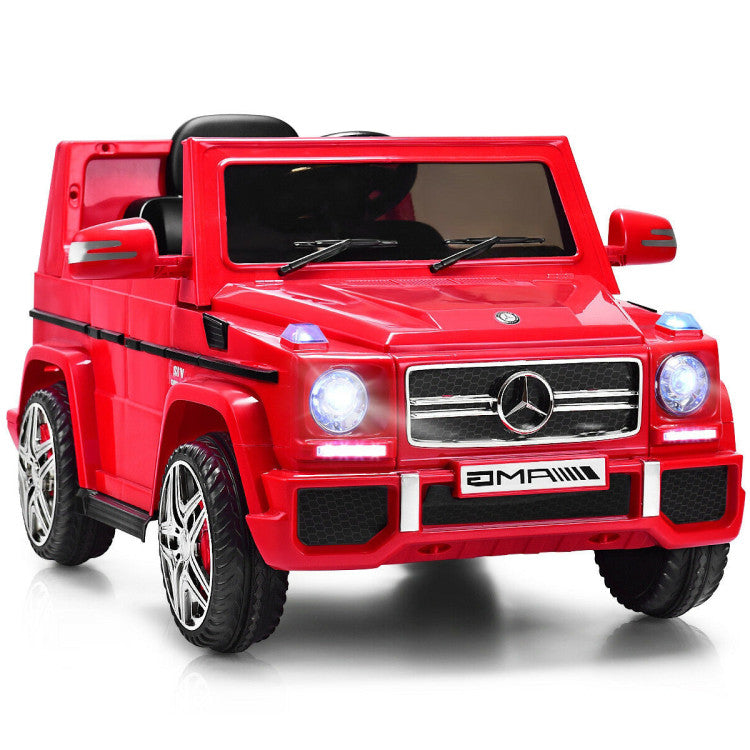 12-Volt Remote Control Kids Ride On Truck Car Rechargeable Battery Powered Vehicle with LED Lights, Red