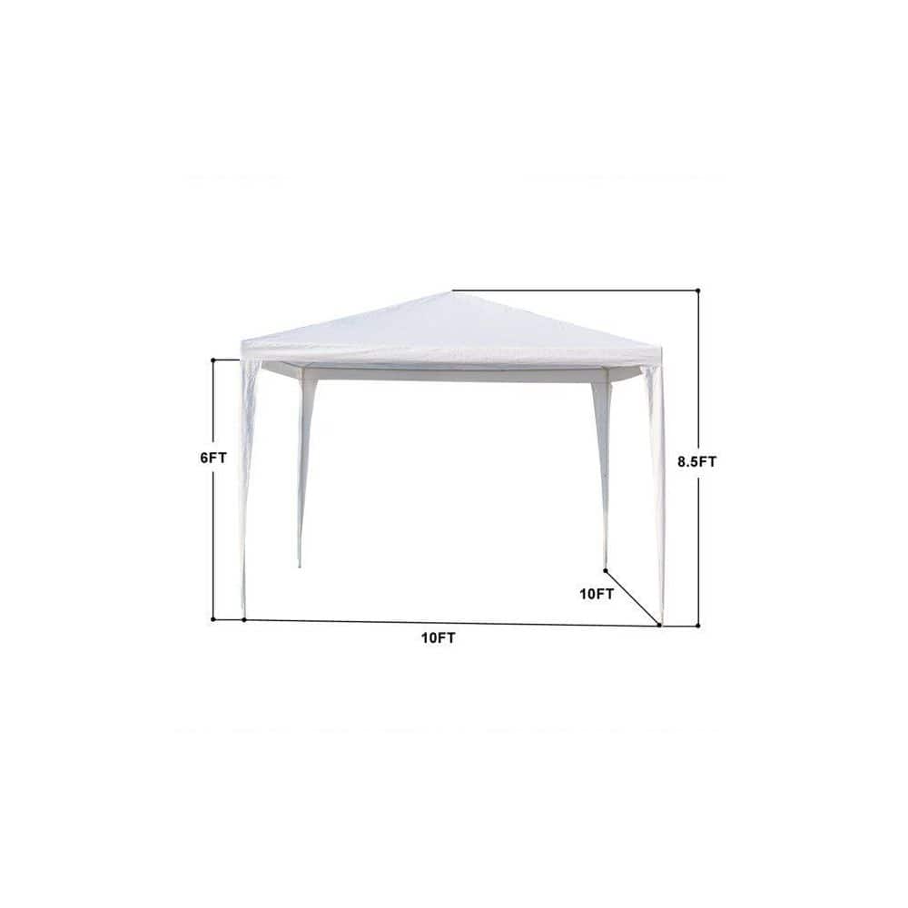 10 ft. x 10 ft. White Canopy Tent Heavy-Duty Wedding Party Tent Canopy with 4 Removable Side Walls